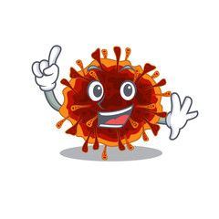 One Finger delta coronavirus in mascot cartoon character style