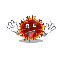 A picture of crazy face delta coronavirus mascot design style