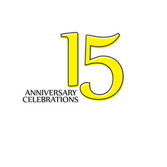 15 Year Anniversary CELEBRATIONS Vector Template Design Illustration