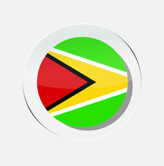 Circle icon of the country of Guyana on a white background