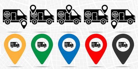 Pets, ambulance icon in location set. Simple glyph, flat illustration element of petshop theme icons