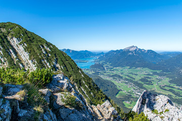 View from the Katrin. The Katrin is a mountain in Upper Austria near Bad Ischl and belongs to the Katergebirge