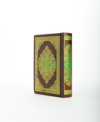 Quran - holy book of Muslims, isolated white background