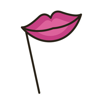 recommend clip art: lips female accessory line and fill style icon