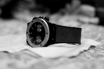 watch, black, black and white,