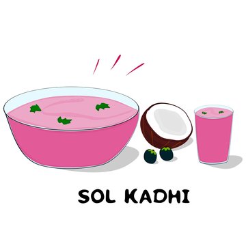 Sol kadhi indian Maharashtra Food Drink Vector