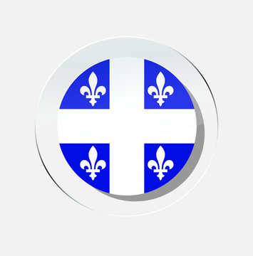 Quebec country flag circle icon with white background