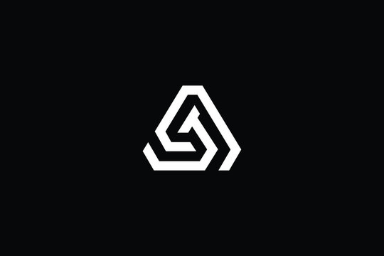 Minimal elegant monogram art logo. Outstanding professional trendy awesome artistic AJ JA initial based Alphabet icon logo. Premium Business logo White color on black background