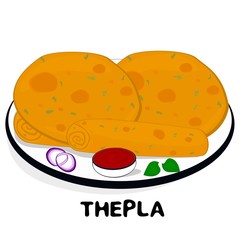 Thepla indian Gujarati Food Vector
