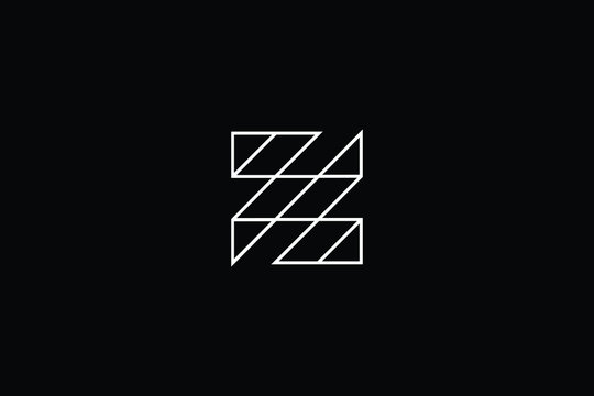 Minimal elegant monogram art logo. Outstanding professional trendy awesome artistic ZS SZ initial based Alphabet icon logo. Premium Business logo White color on black background