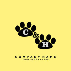 Initial Letter CH Logo With circle Template Vector