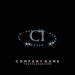 Initial Letter CI Logo With circle Template Vector