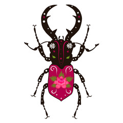 Decorative bug isolated on a white background. Vector graphics.