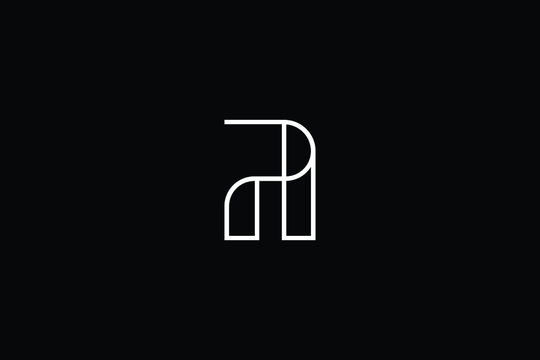 Minimal elegant monogram art logo. Outstanding professional trendy awesome artistic HP PH initial based Alphabet icon logo. Premium Business logo White color on black background