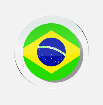 brazil country flag circle icon with white background
