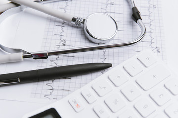 Medical equipment is placed on the ecg