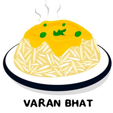 Varan bhat indian Maharashtra Food Vector indian Maharashtra Food Vector