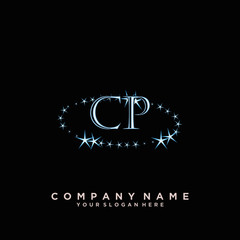 Fototapeta premium Initial Letter CP Logo With circle Template Vector