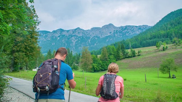 Trek leader guiding student at Topla Valley in slow motion