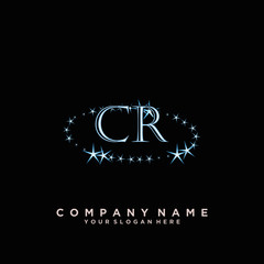 Initial Letter CR Logo With circle Template Vector
