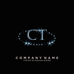 Fototapeta premium Initial Letter CT Logo With circle Template Vector
