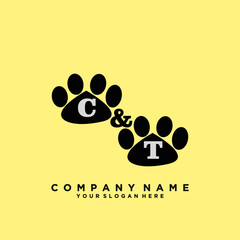 Initial Letter CT Logo With circle Template Vector