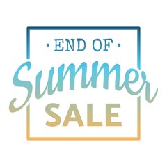 End of summer sale word concept. Vector illustration isolated on white background