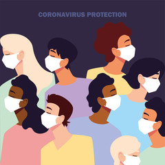 people with medical face mask, coronavirus prevention