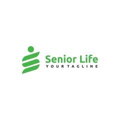 Senior Life Logo Simple Templates, Vector