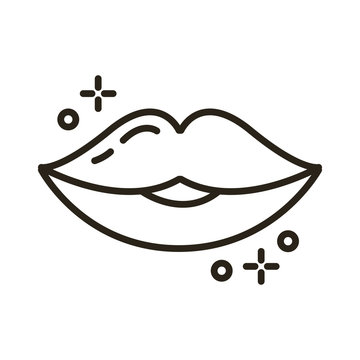 recommend clip art: female sexy lips line style icon