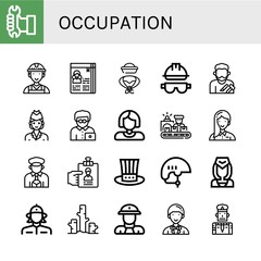 occupation simple icons set