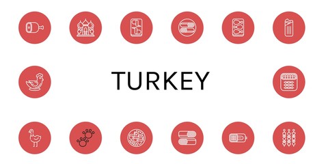 Set of turkey icons