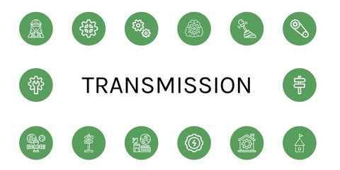 transmission simple icons set