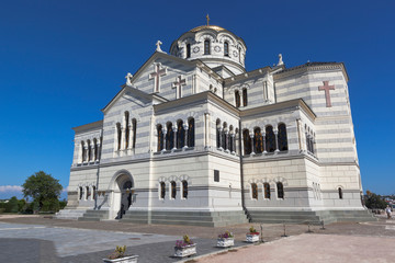 Fototapeta na wymiar Vladimir Cathedral in Tauric Chersonesos, the city of Sevastopol, Crimea