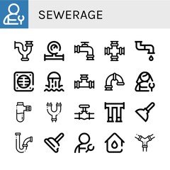 sewerage icon set
