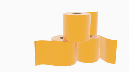 gold toilet paper. Concept of the price idea , illustration of high demand.