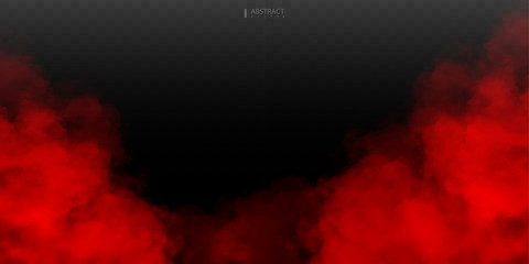 Fog or smoke isolated transparent special effect. White vector cloudiness, mist or smog background. Vector illustration