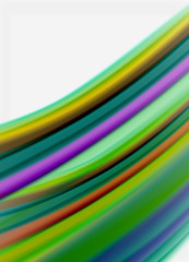 Wave lines abstract background, smooth silk design with rainbow style colors. Liquid fluid color waves. Vector Illustration