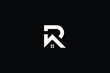 Logo design of R P in vector for construction, home, real estate, building, property. Minimal awesome trendy professional logo design template on black background.