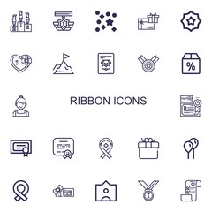 Editable 22 ribbon icons for web and mobile