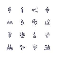 Editable 16 glow icons for web and mobile