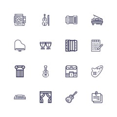 Editable 16 classical icons for web and mobile