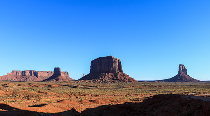 View to the Red Rocks in the Monument Valley, USA