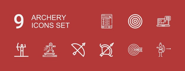 Editable 9 archery icons for web and mobile