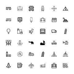 Editable 36 trip icons for web and mobile