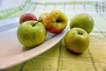 green apples on table