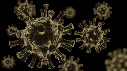 Coronavirus with black background