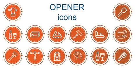 Editable 14 opener icons for web and mobile