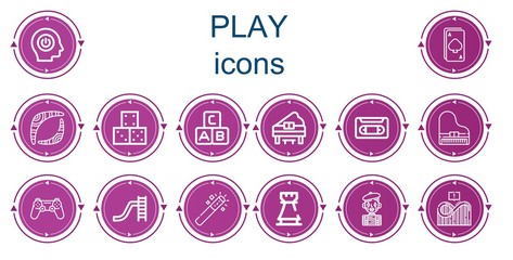 Editable 14 play icons for web and mobile