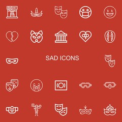 Editable 22 sad icons for web and mobile